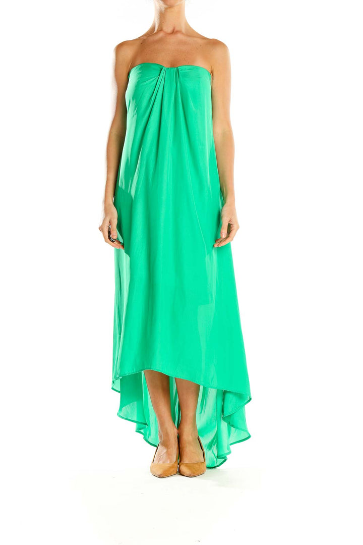 Green Strapless High Low Dress