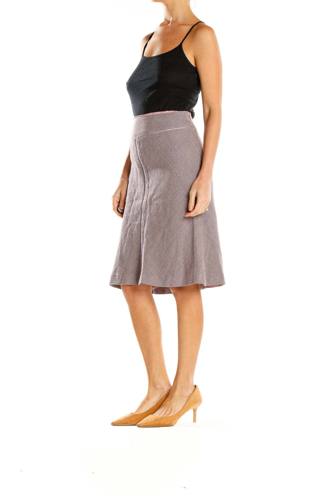 Pink Woven Classic A-Line Skirt