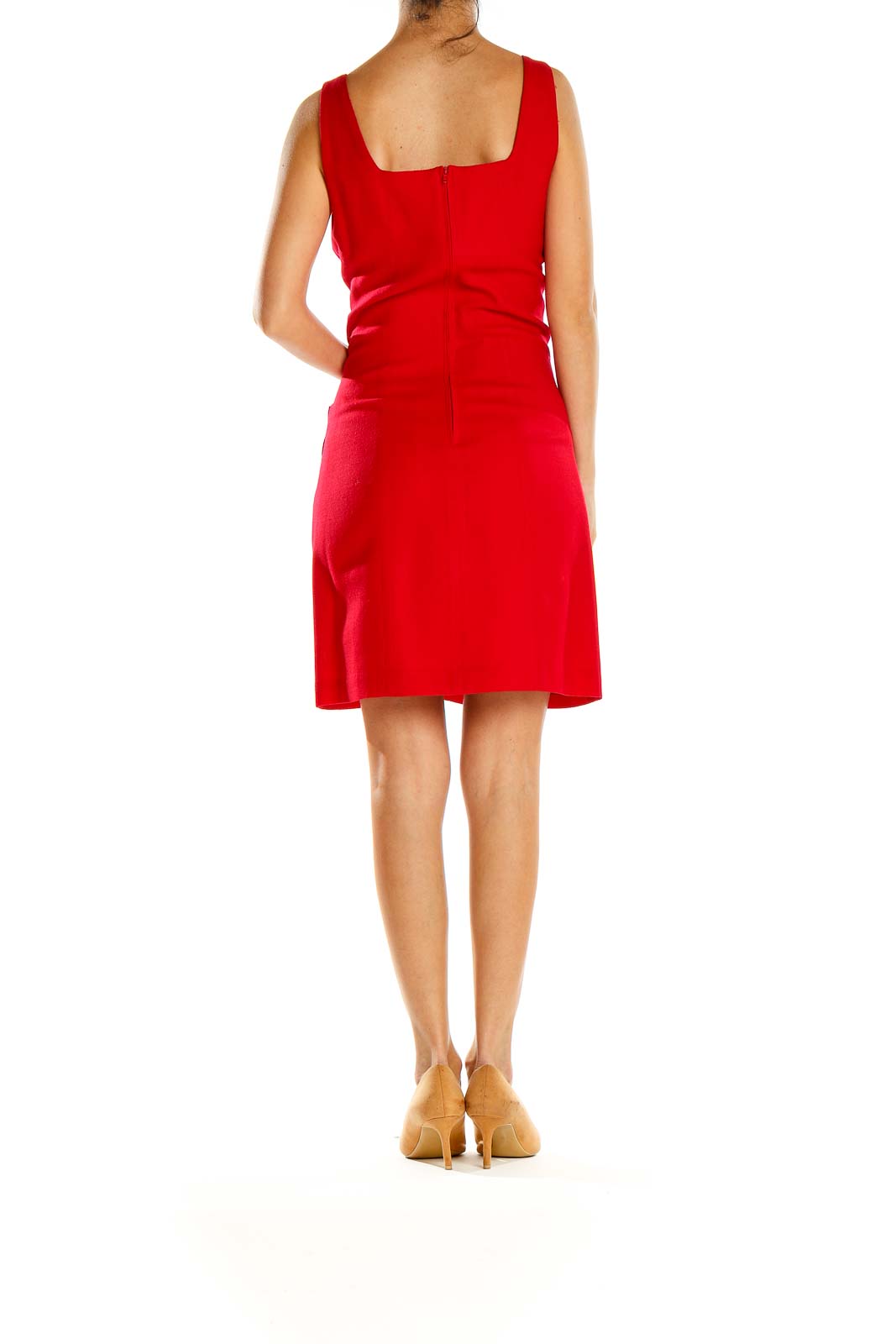 Red Vintage Classic Wool A-Line Dress