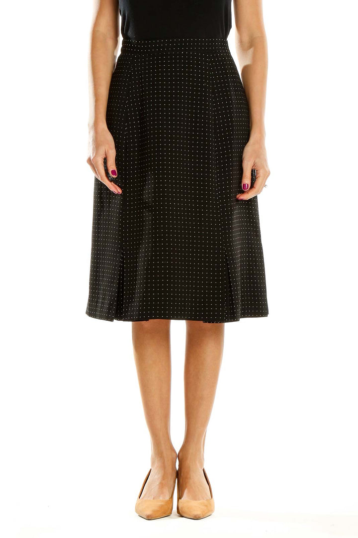 Black Polka Dot Classic A-Line Skirt