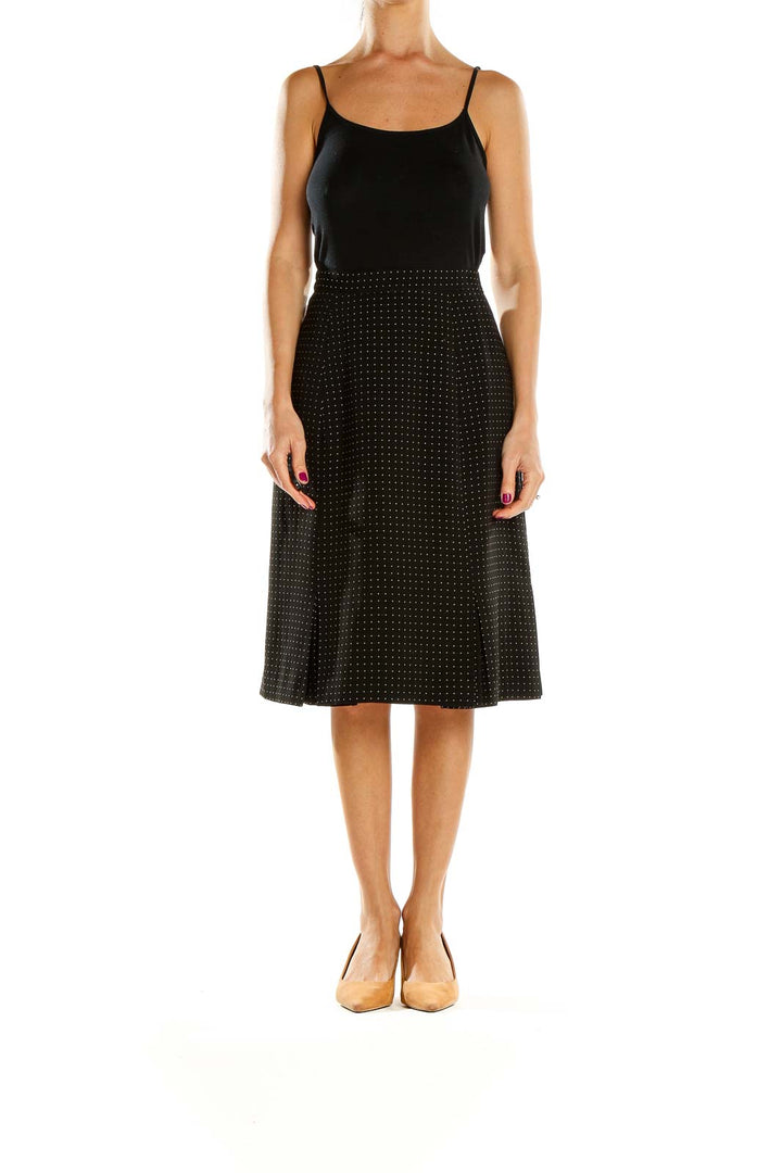 Black Polka Dot Classic A-Line Skirt