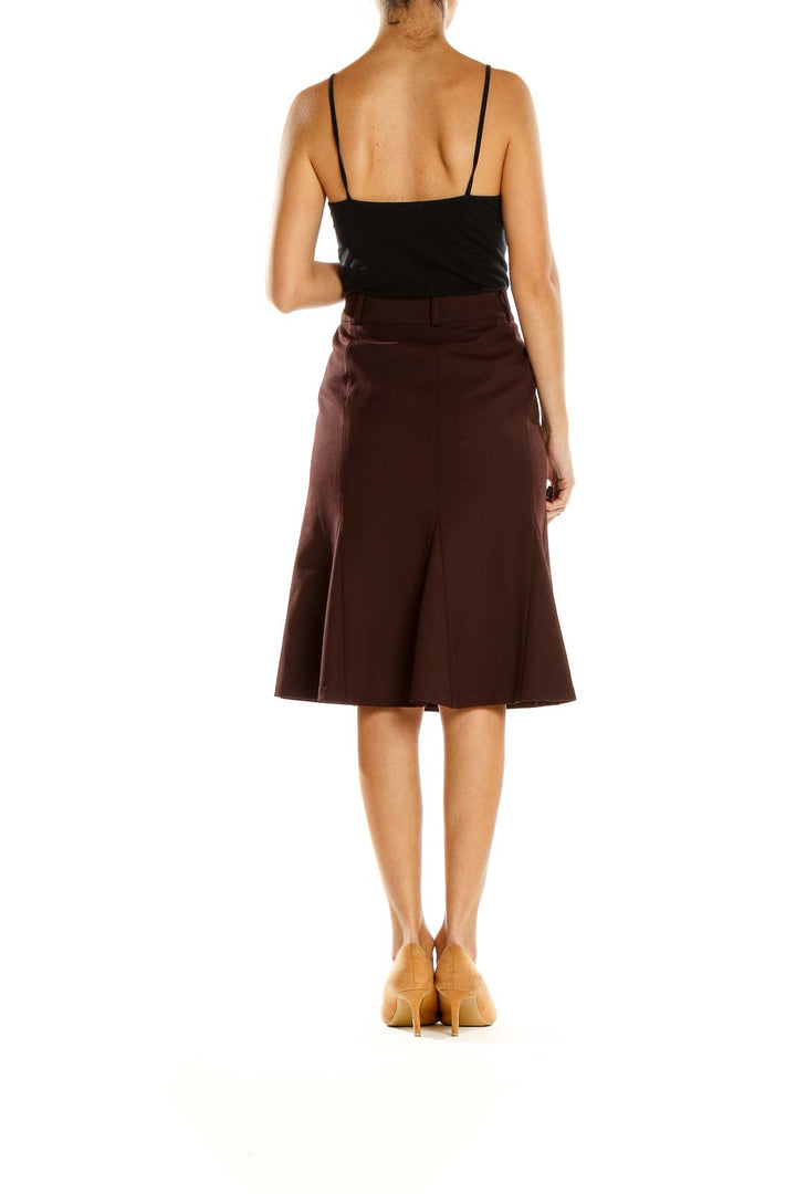 Brown Classic Flared Skirt