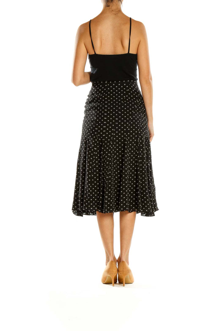 Black Printed Flared Skirt