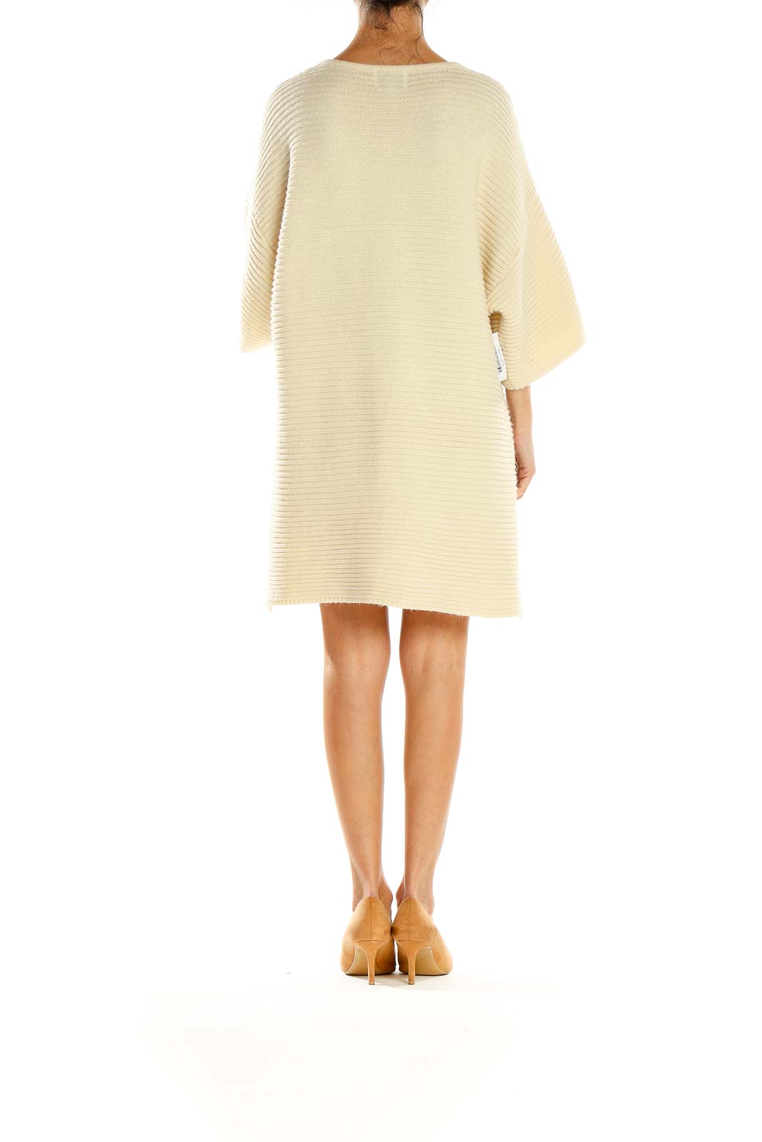 Beige Knit Sweater Dress