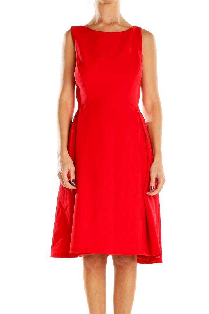 Red Classic Fit & Flare Dress