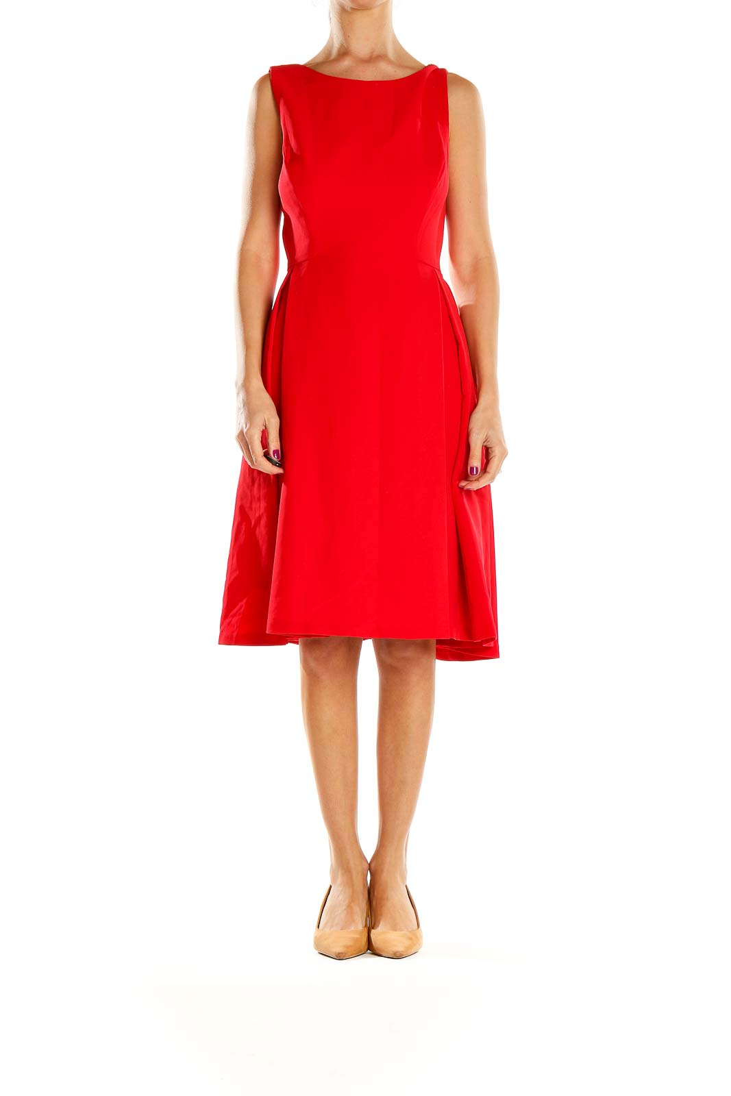 Red Classic Fit & Flare Dress