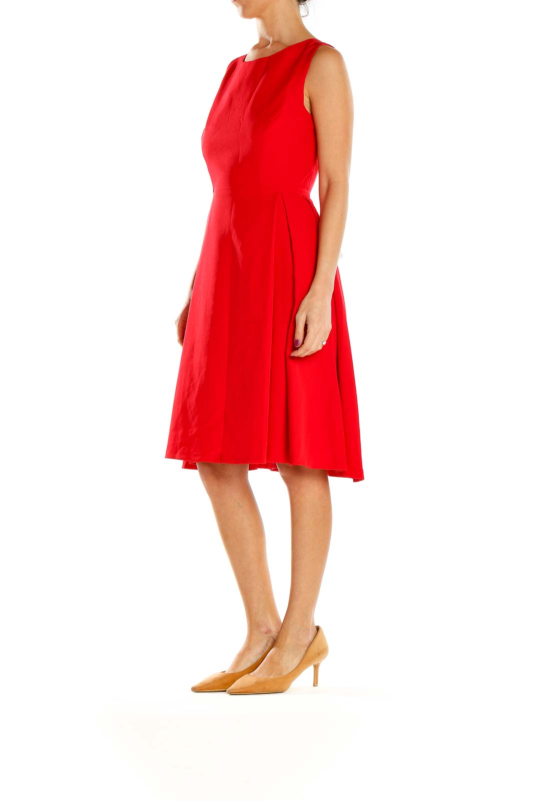 Red Classic Fit & Flare Dress