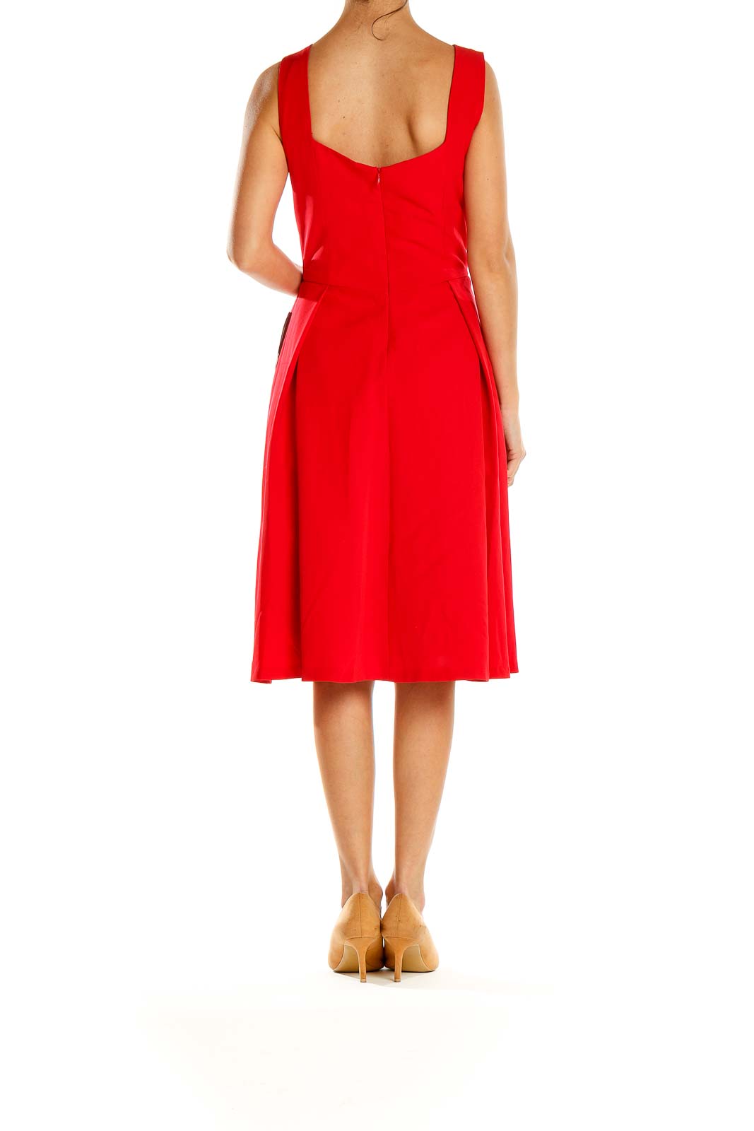 Red Classic Fit & Flare Dress