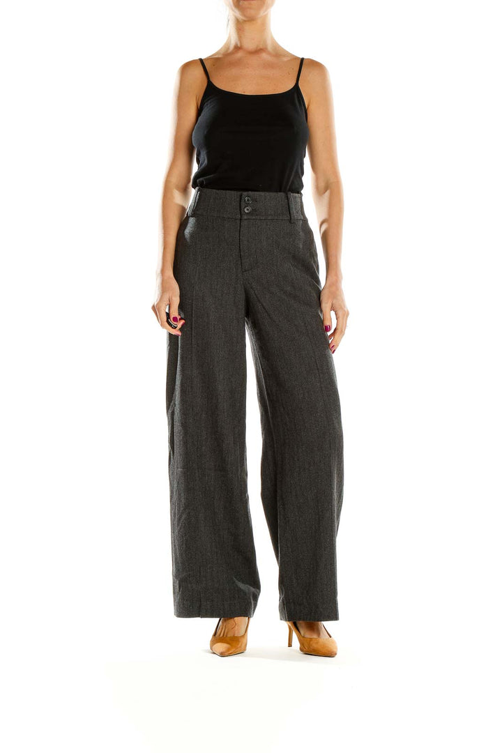 Gray Wide-Leg Trousers