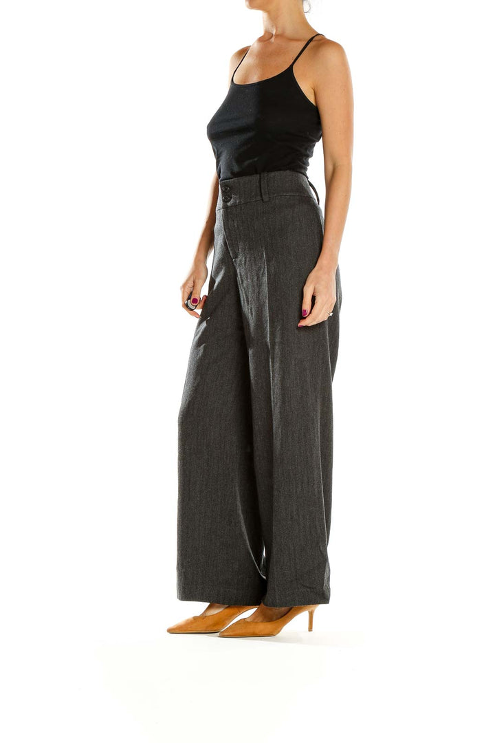 Gray Wide-Leg Trousers