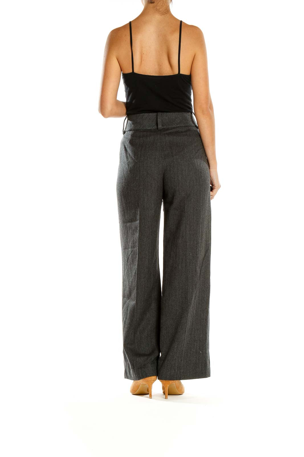 Gray Wide-Leg Trousers