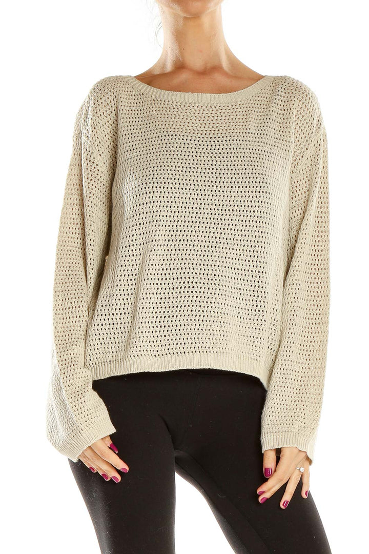 Beige Woven All Day Wear Top