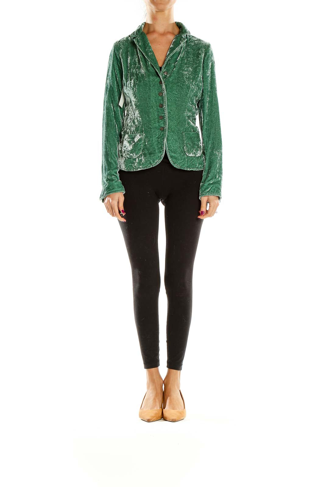 Green Crushed Velvet Jacket