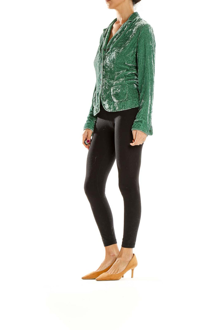 Green Crushed Velvet Jacket