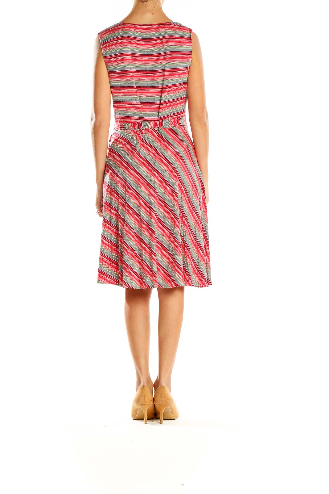 Multicolor Striped Wrap Dress