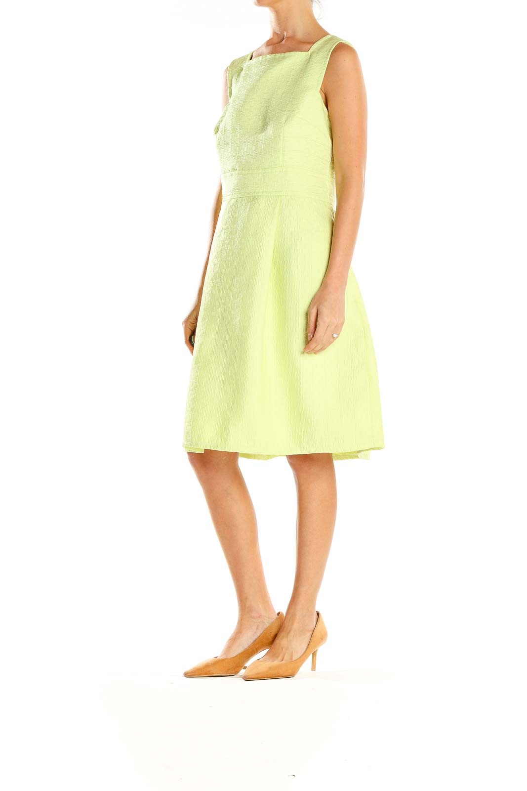 Lime Green Sleeveless A-Line Dress Lime Green Sleeveless A-Line Dress