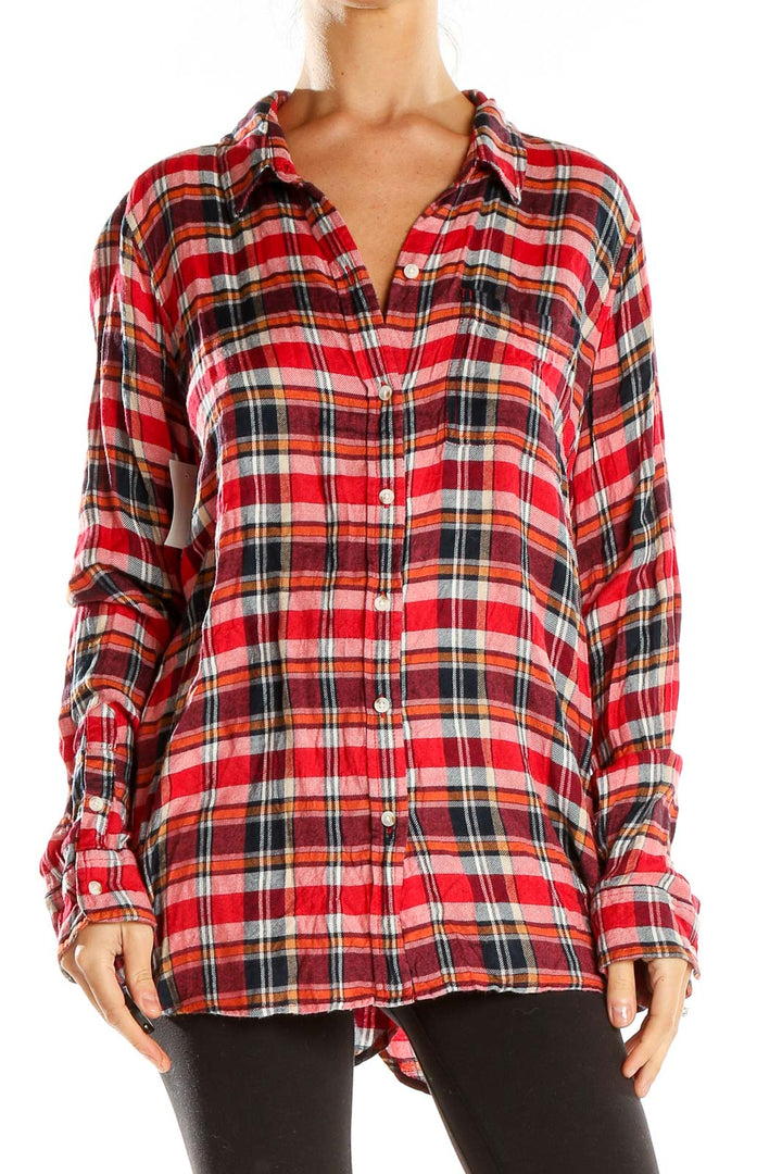 Red Plaid All Day Wear Top