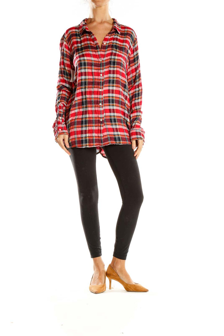 Red Plaid All Day Wear Top