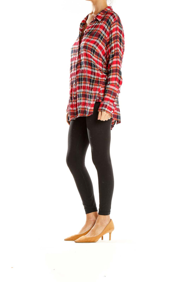 Red Plaid All Day Wear Top