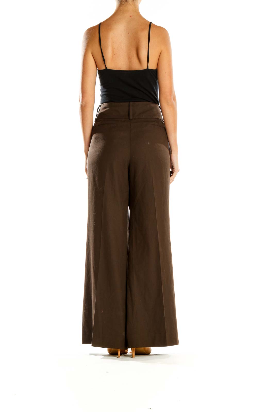 Brown Classic Wide Leg Trousers