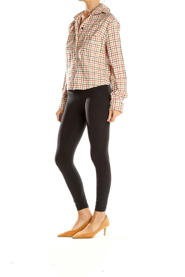 Multicolor Checker Print Retro Top