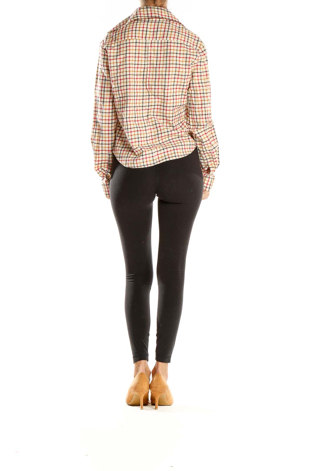 Multicolor Checker Print Retro Top