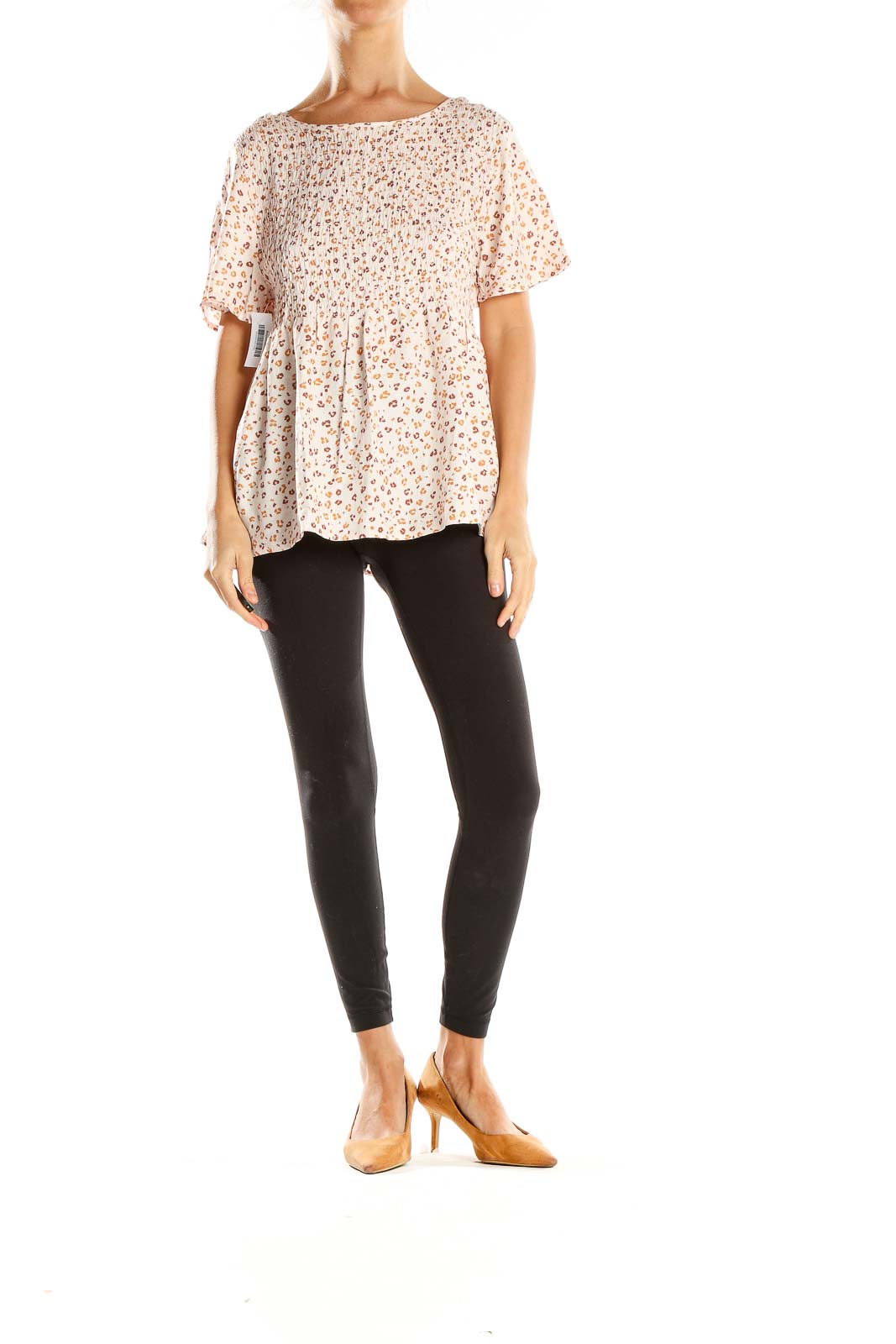 Beige Animal Print Blouse