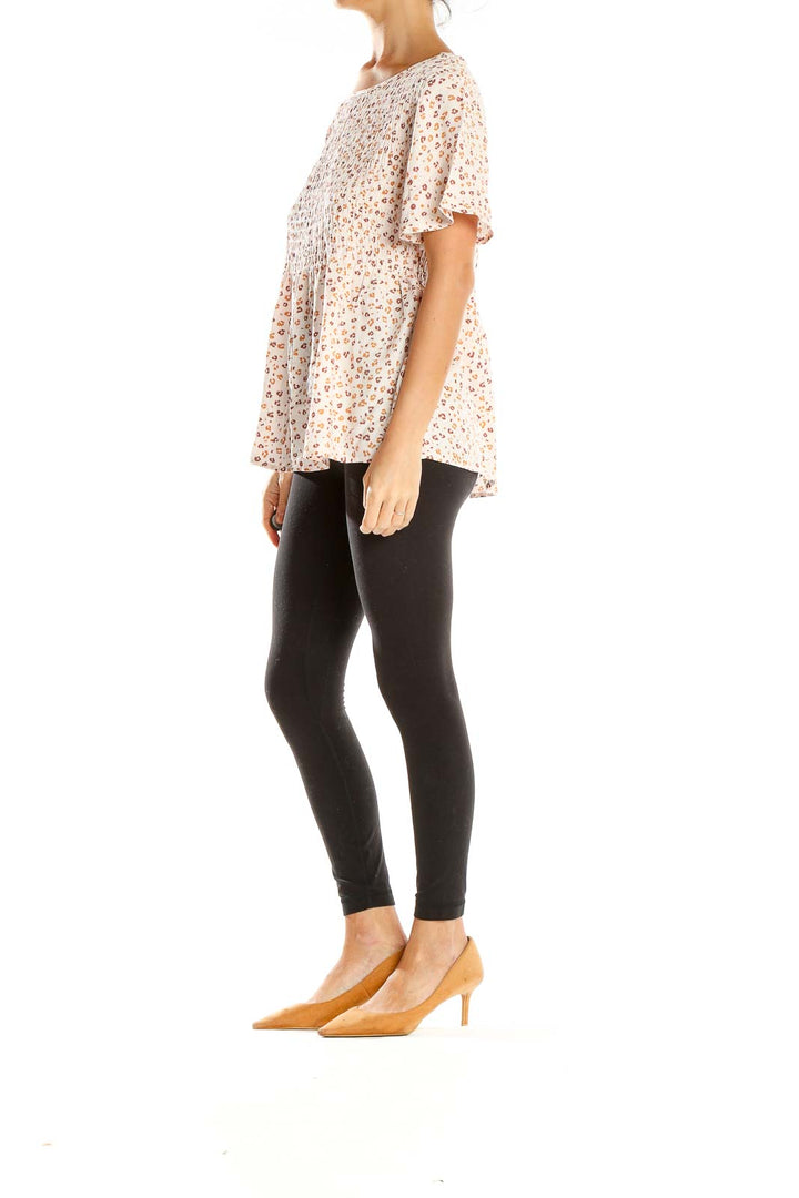 Beige Animal Print Blouse