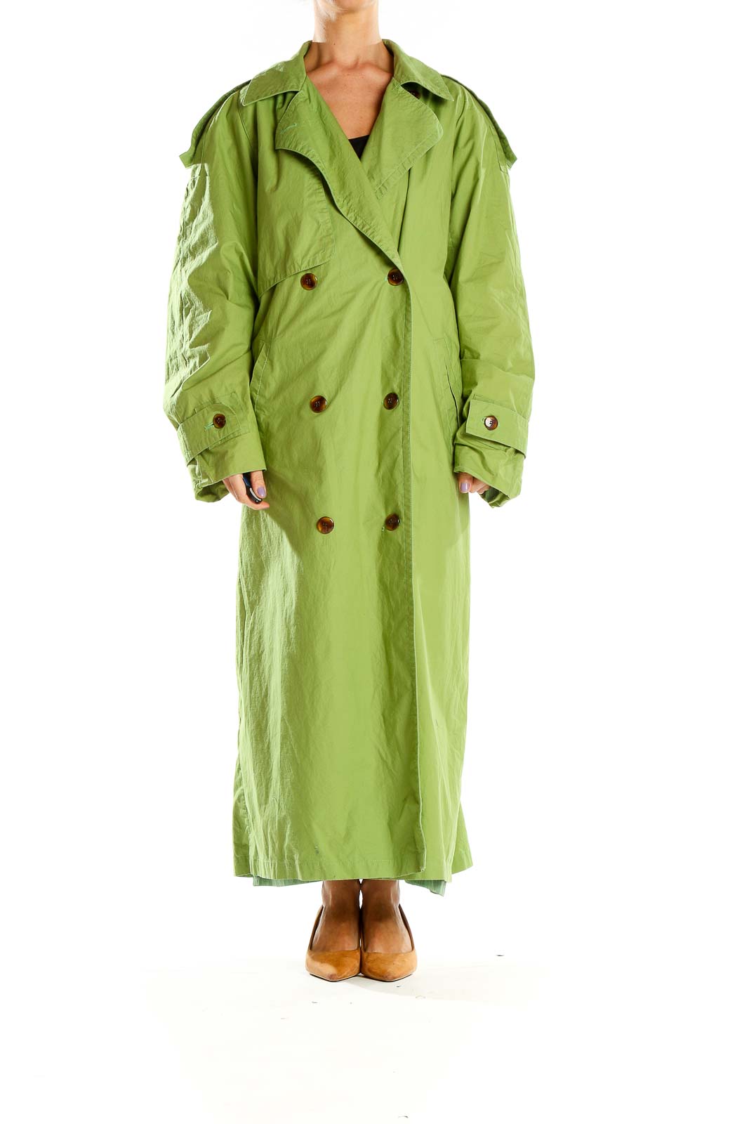Green London Fog Double-Breasted Trench Coat - XXL – SilkRoll
