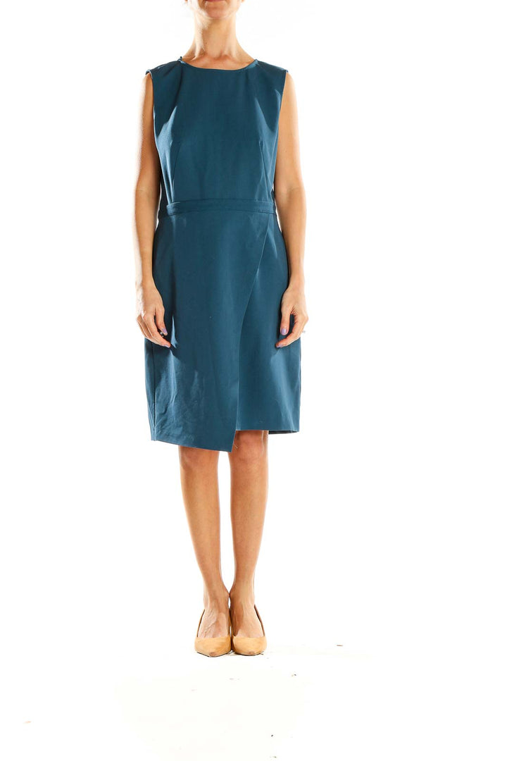 Blue Classic Sheath Dress