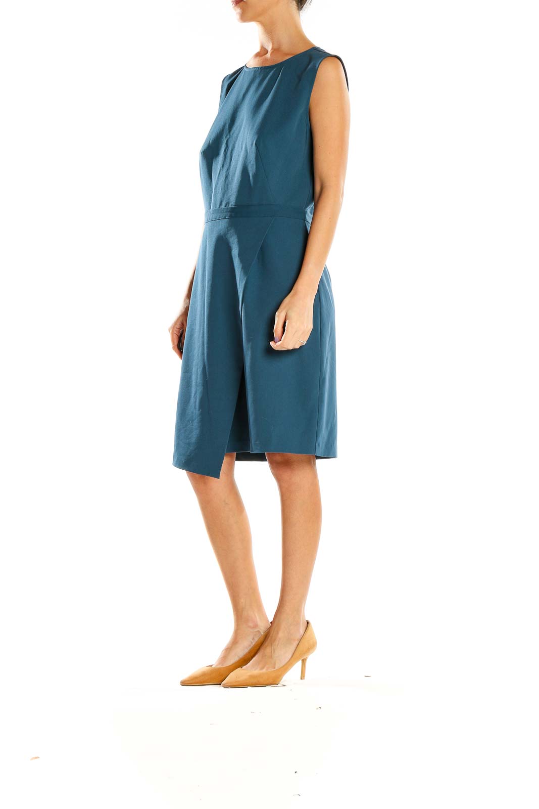 Blue Classic Sheath Dress