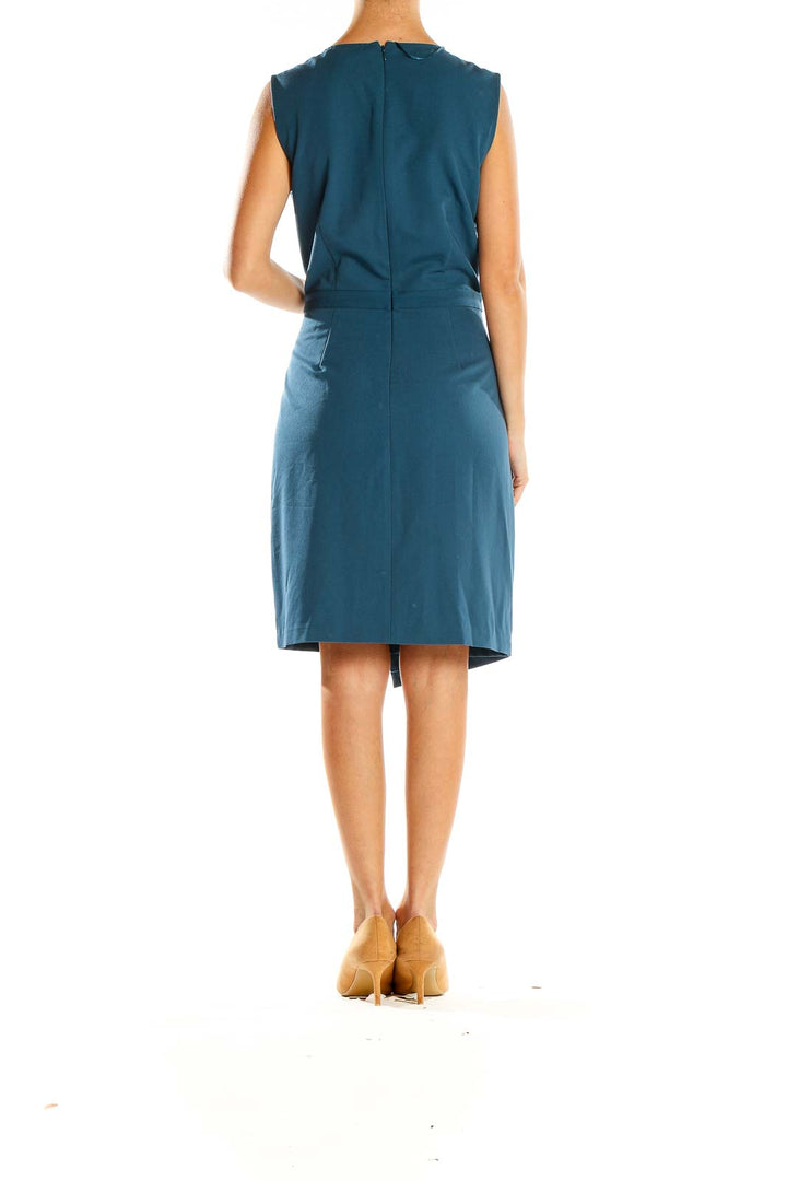 Blue Classic Sheath Dress