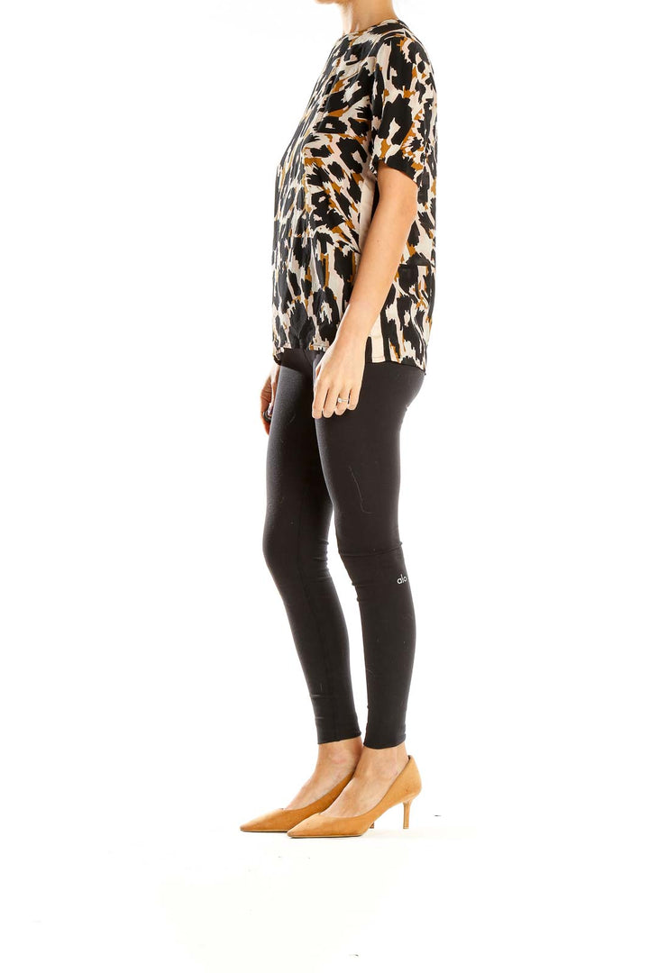 Black Animal Print All Day Wear Top