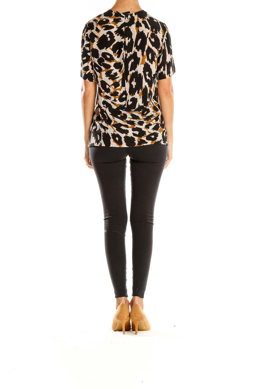 Black Animal Print All Day Wear Top