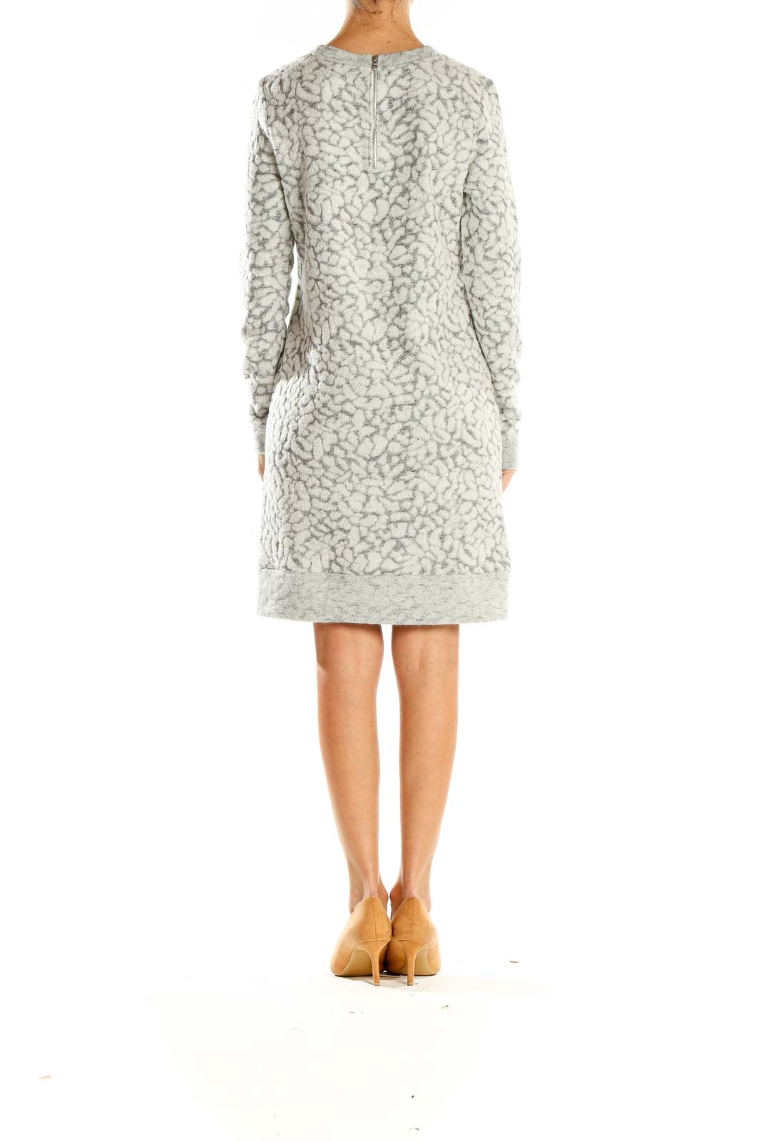 Lou & Grey Gray Textured Long Sleeve Sweater Dress – SilkRoll