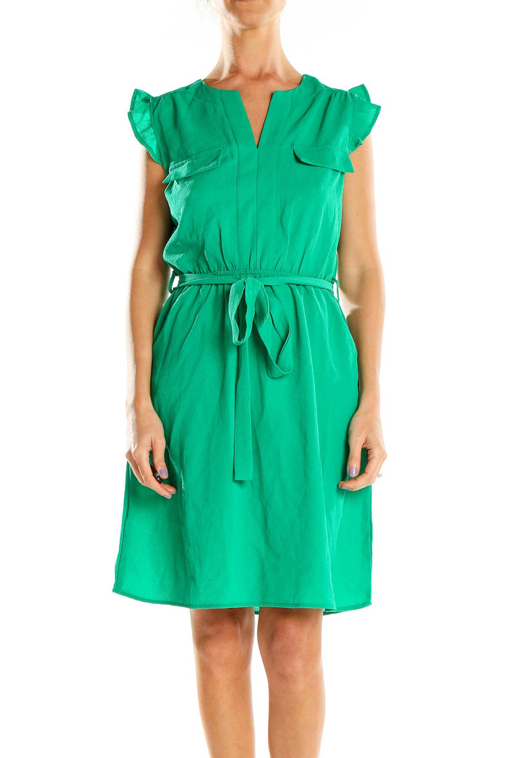 Green Fit & Flare Dress