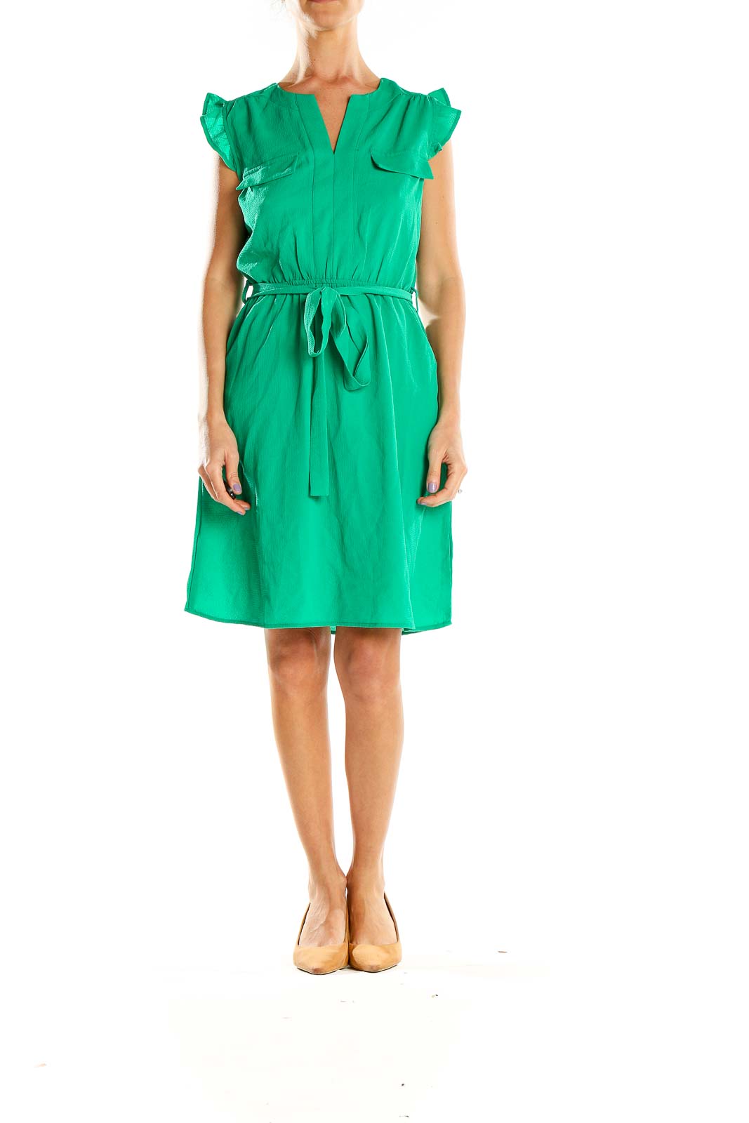 Green Fit & Flare Dress