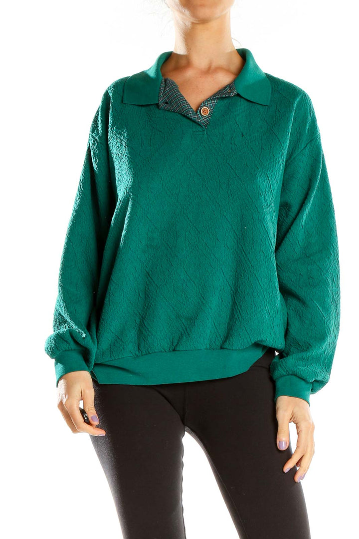 Green Textured Vintage Sweater