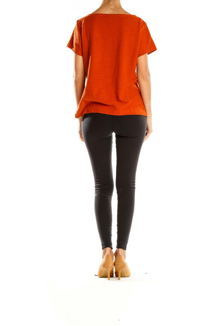 Orange Textured All Day Wear T-Shirt