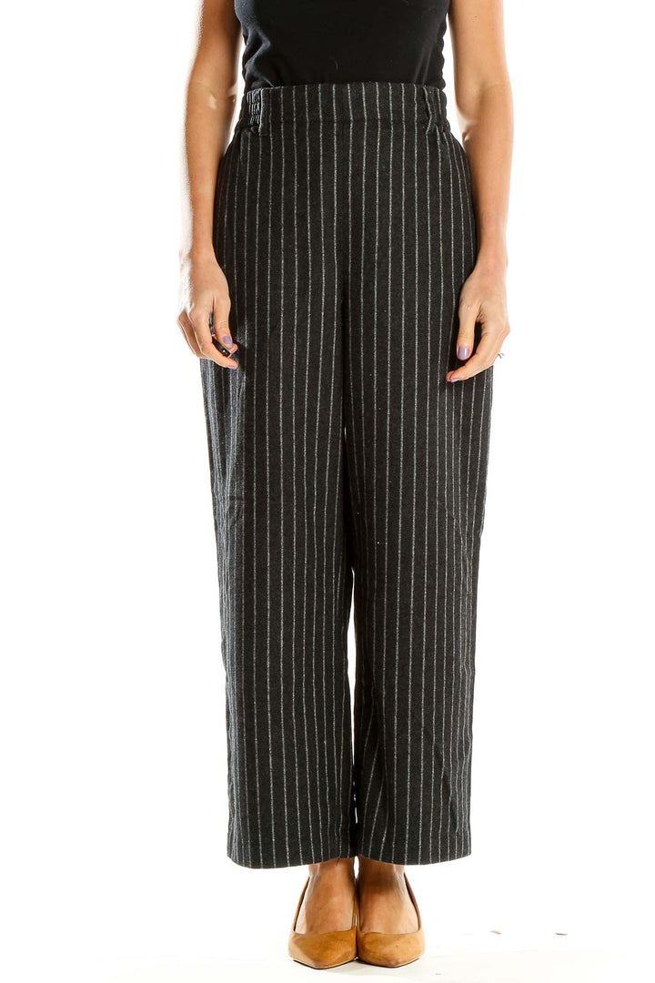 Gray Pinstripe Woven Trousers