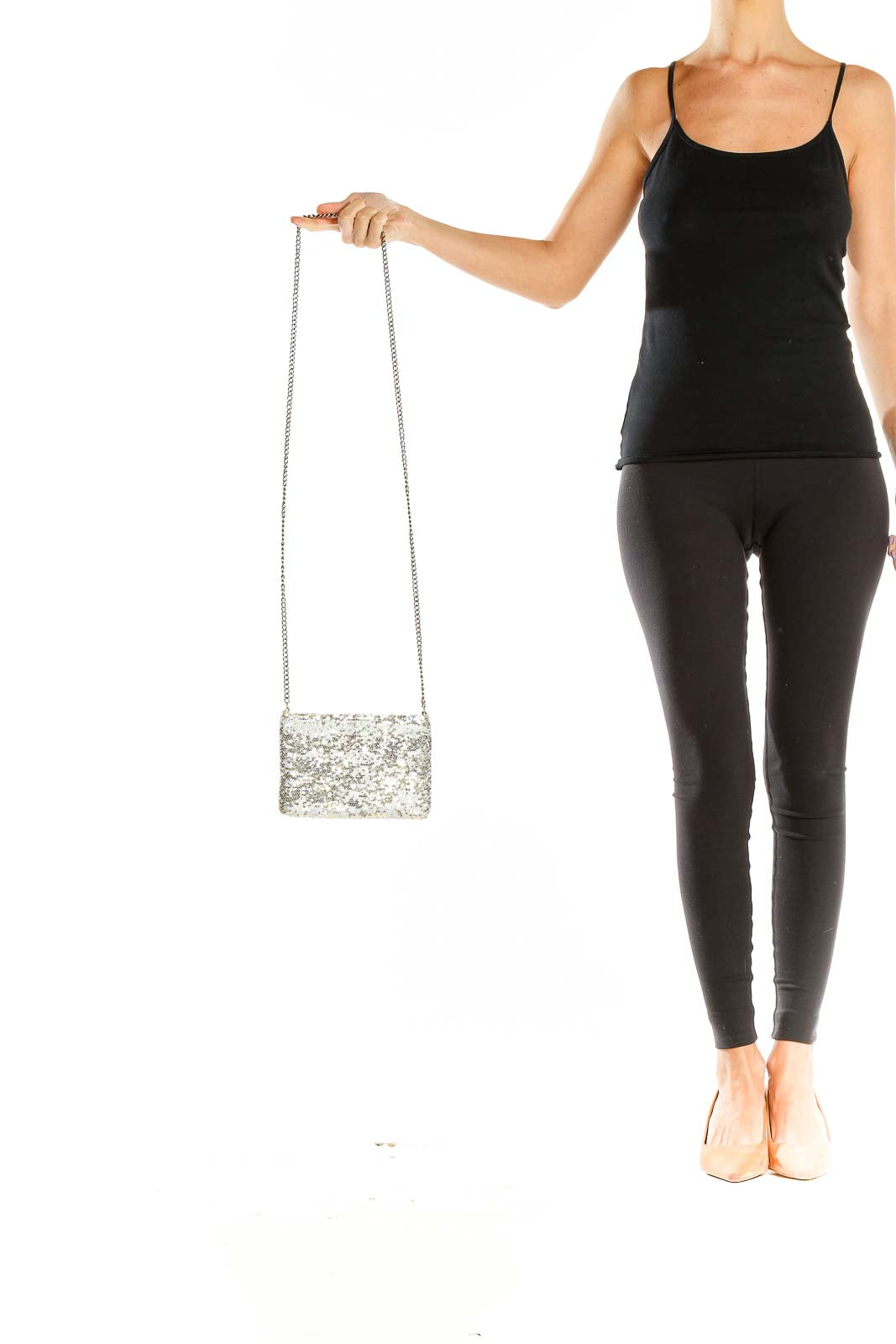 White Sequin Purse