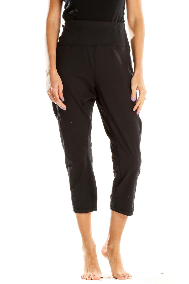 Black Cropped Activewear Leggings