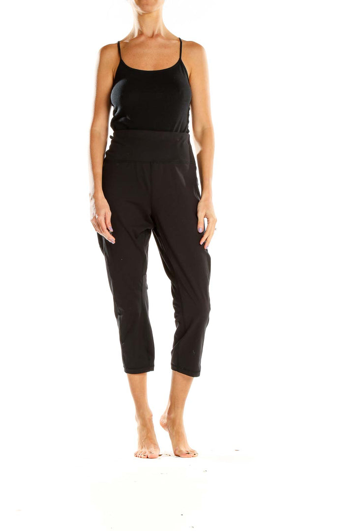 Black Cropped Activewear Leggings