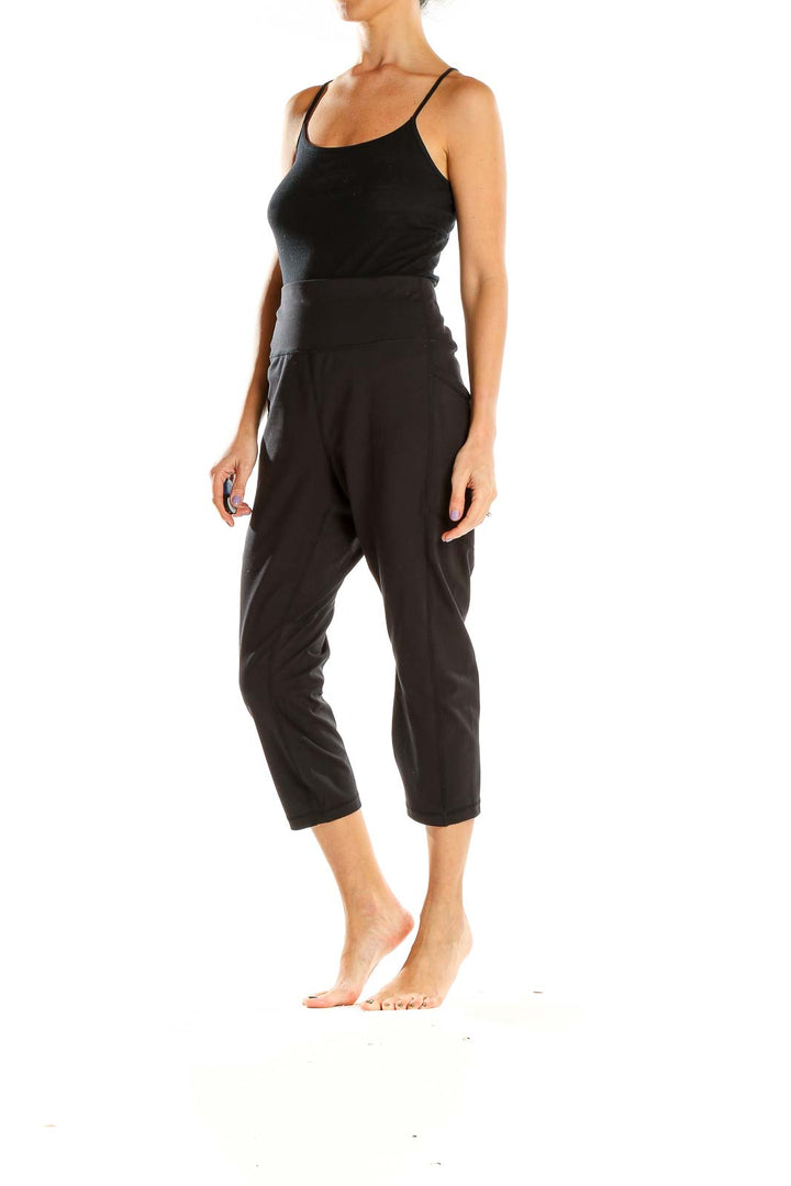 Black Cropped Activewear Leggings