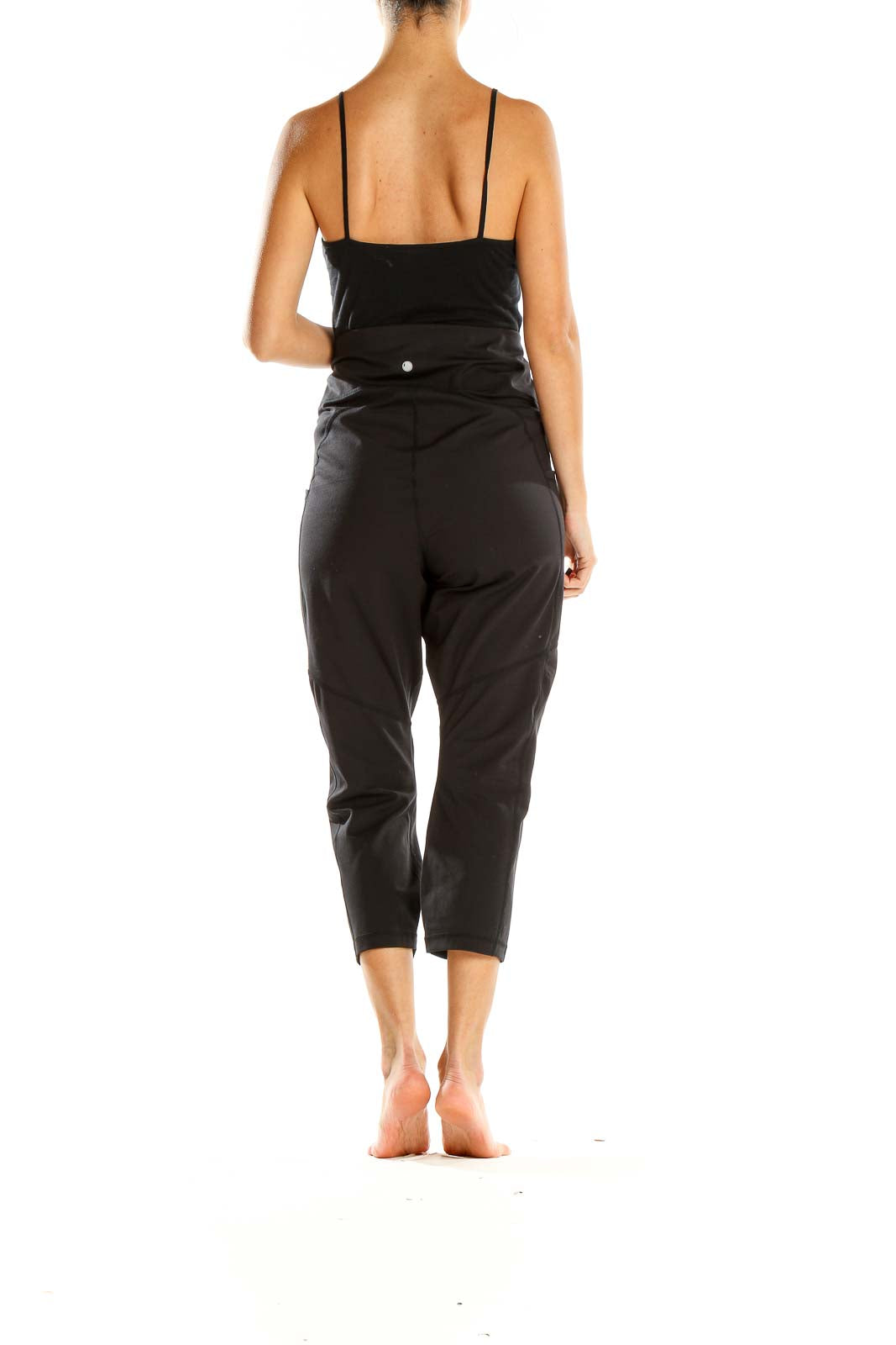 Black Cropped Activewear Leggings