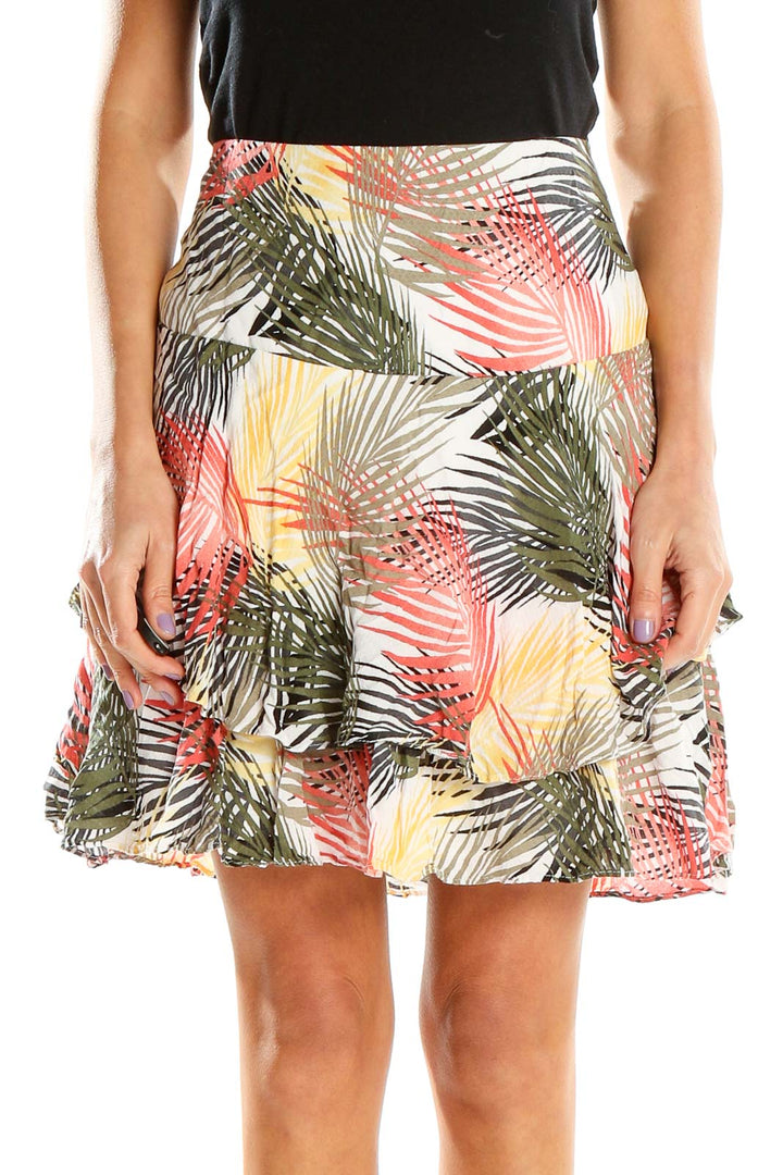 Multicolor Tropical Print Skirt