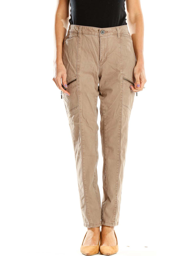 Brown Slim Cargos Pants