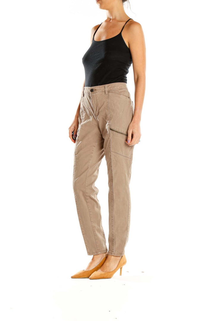 Brown Slim Cargos Pants