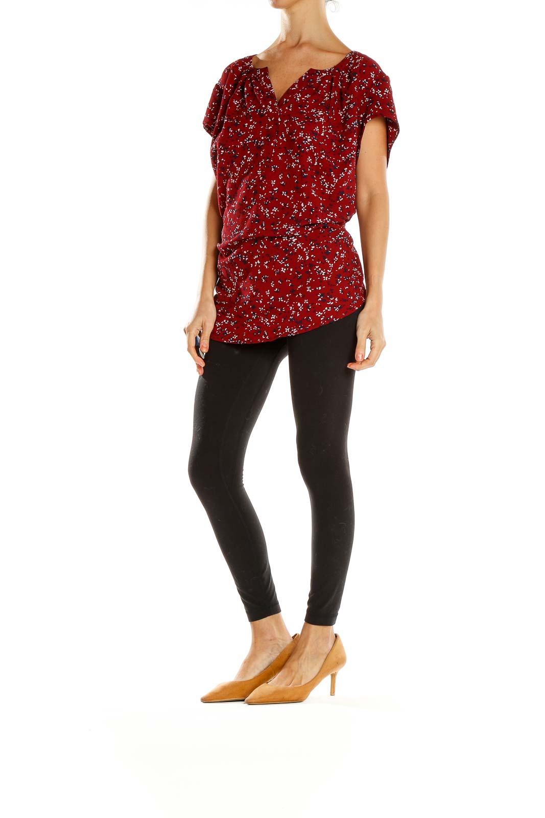 Red Printed All Day Wear Blouse