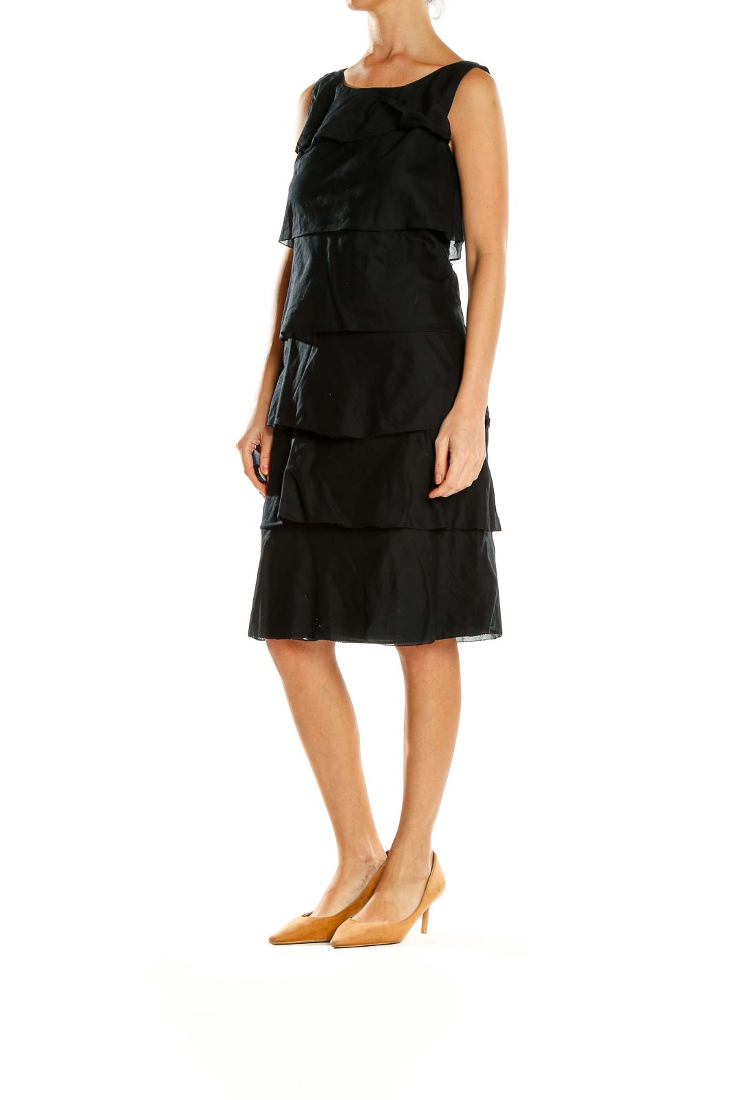 Black Ruffle Tier Fit & Flare Dress